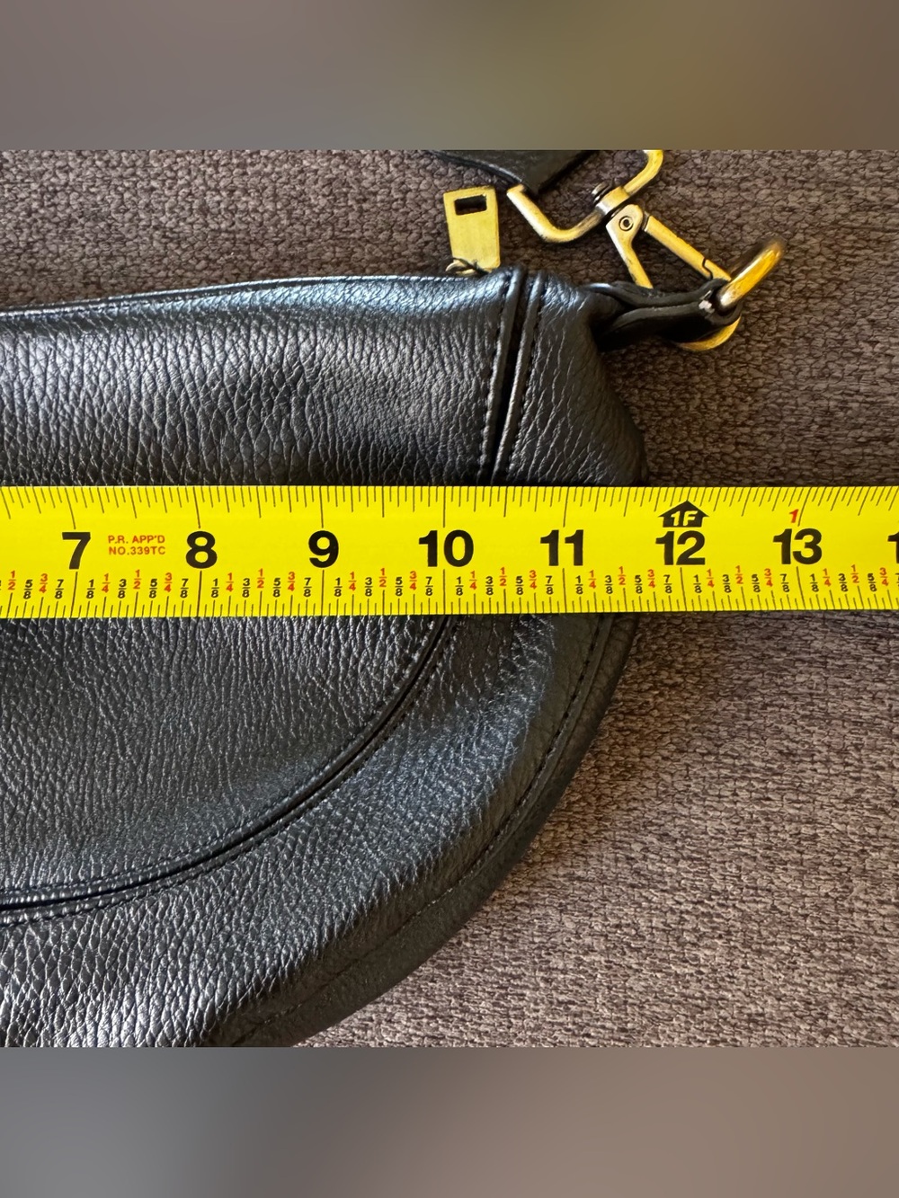 Anthropologie Urban Originals Black vegan leather Crossbody Purse Crescent shape - Picture 6 of 10